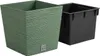 A green planter pot and a black inner liner are shown against a white background. Produktbild-Vorschau