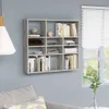A wall-mounted bookshelf filled with books and decorative items, next to a window with blinds, above a sofa. Anteprima dell’immagine prodotto