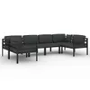 6-tlg. Garten-Lounge-Set mit Kissen Aluminium Anthrazit Produktbild-Vorschau 1