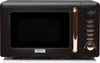 A front view of a black and copper retro-style microwave oven on a white background. Anteprima dell’immagine prodotto