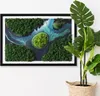 Moosbild mit Echtem Isländisch Moos - 60x40 cm - Schwarzer Produktbild-Vorschau 1
