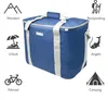 A blue cooler bag surrounded by icons representing different outdoor activities. Produktbild-Vorschau