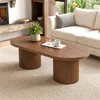 Merax Oval Couchtisch aus MDF, Vintage Design mit Produktbild-Vorschau 3