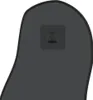 A close-up view of the back of a black mirror with a square fixture in the center. Náhľad obrázku produktu