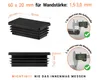 Lamellenstopfen rechteckig 60x20 mm Schwarz 10 Stück Produktbild-Vorschau 2