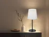 Tischlampe - Schwarz - Weiß - Metall - Stoff - H 30 cm Produktbild-Vorschau 1