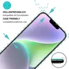 A close-up illustration of a smartphone screen protector being applied to a phone. Produktbild-Vorschau