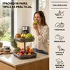 eluno – półka na owoce, kwadratowy kosz na chleb z dwoma Podgląd zdjęcia produktu 2