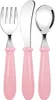 Dětské bezpečnostní příbory Blurred Steel Pink 3 kusy Náhled obrázku produktu 1