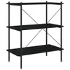 vidaXL Regál se 3 policemi černý 80x40x92 cm Náhled obrázku produktu 5