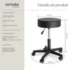 Tabouret à roulettes - noir Voir les images du produit 6