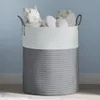 vidaXL Úložný kôš sivý a biely Ø38x46 cm bavlna Náhľad obrázku produktu 2