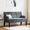 vidaXL Canapé Chesterfield Dunkelgrau 112 x 65.5 x 75 cm Voir les images du produit 2