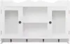 A white wall-mounted cabinet with two glass-fronted doors and open shelves. Podgląd zdjęcia produktu
