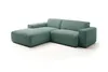 KAWOLA Sofa RANI Ecksofa Feincord grün Recamiere links Produktbild-Vorschau 4