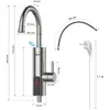 A diagram showing the dimensions of a kitchen faucet with a built-in water heater. Podgląd zdjęcia produktu