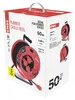 Venkovní prodlužovací kabel na bubnu 50 m / 4 zásuvky / černý / guma / 230 V / 1,5 mm2 Náhled obrázku produktu