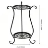 Blumenständer rund 2-stufig Metall schwarz Höhe 60 cm – Produktbild-Vorschau 2