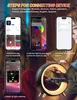 A collage of images showing steps to connect a device, with a product in the foreground. Produktbild-Vorschau