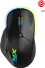 A top-down view of a black gaming mouse with RGB lighting. Podgląd zdjęcia produktu