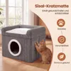 KOMFOTTEU Katzenhöhle, Katzenhaus mit Sisal-Kratzmatte & Produktbild-Vorschau 5