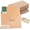 Falinko 50x Faltkarten mit Umschlag Kraftpapier braun I Din Produktbild-Vorschau 1