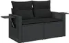 Design 8-tlg. Garten-Sofagarnitur mit Kissen Schwarz Poly Produktbild-Vorschau 7