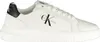 A white Calvin Klein sneaker with black accents. Podgląd zdjęcia produktu