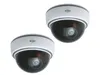 2er Set Dome Kamera Attrappe weiß LED Blitzlicht - Fake Produktbild-Vorschau 2