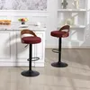 Set van 2 draaibare barkrukken, notenhout, bekleding van Productafbeelding-voorbeeld 13