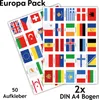 Two sheets of stickers featuring flags of European countries and other nations. Produktbild-Vorschau