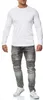 Mivaro Herren 5er Pack Langarmshirts Weiß - 100% Baumwolle Produktbild-Vorschau 5