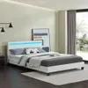 Čalúnená posteľ Juskys Paris 160 x 200 cm biela - posteľ s Náhľad obrázku produktu 5