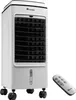 A white air cooler with a remote control. Náhled obrázku produktu
