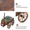 COSTWAY Dřevěný vozík na rostliny se 4 koly, vozík na Náhled obrázku produktu 6