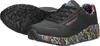 A pair of black Skechers Uno Light Loving You sneakers for children, shown from a diagonal angle against a white background. Voir les images du produit
