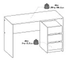 CALICOSY - Bureau 3 tiroirs L117 cm - SIERRA Voir les images du produit 9