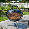Outsunny Holzkohlegrill BBQ Smoker mit Deckel Griff Produktbild-Vorschau 6