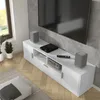 Meuble TV BLANCA, 150 cm, blanc mat, avec éclairage LED RGB Voir les images du produit 6