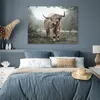 MuchoWow® Poster Schottisches Hochlandrind - Wald - Nebel - Produktbild-Vorschau 4