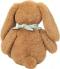 A brown plush bunny with a light blue polka dot bandana around its neck, shown from the back. Produktbild-Vorschau