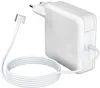 A white Apple MacBook charger with a coiled white cable and a MagSafe connector. Produktbild-Vorschau