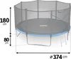 Gartentrampolin 12ft/374cm mit Außennetz und Leiter Produktbild-Vorschau 3