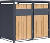 AXI Luke Mülltonnenbox Anthrazit/Holzoptik aus Metall - 2 Produktbild-Vorschau 1