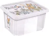 A clear, studio shot of a transparent plastic storage box with a lid featuring a Bambi illustration and text. Náhled obrázku produktu