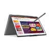 A laptop is shown in a tilted position, with its screen displaying a presentation. Produktbild-Vorschau