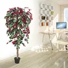Roter Ficus Benjamin Birkenfeige Kunstpflanze Kunstbaum Produktbild-Vorschau 3