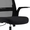 A close-up view of a black office chair, focusing on the seat and armrest. Podgląd zdjęcia produktu