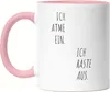 Ich atme ein Ich raste aus Tasse Rosa Work Life Balance Produktbild-Vorschau 1