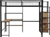 Łóżko piętrowe Flieks 140x200cm z biurkiem i regałem, łóżko Podgląd zdjęcia produktu 11